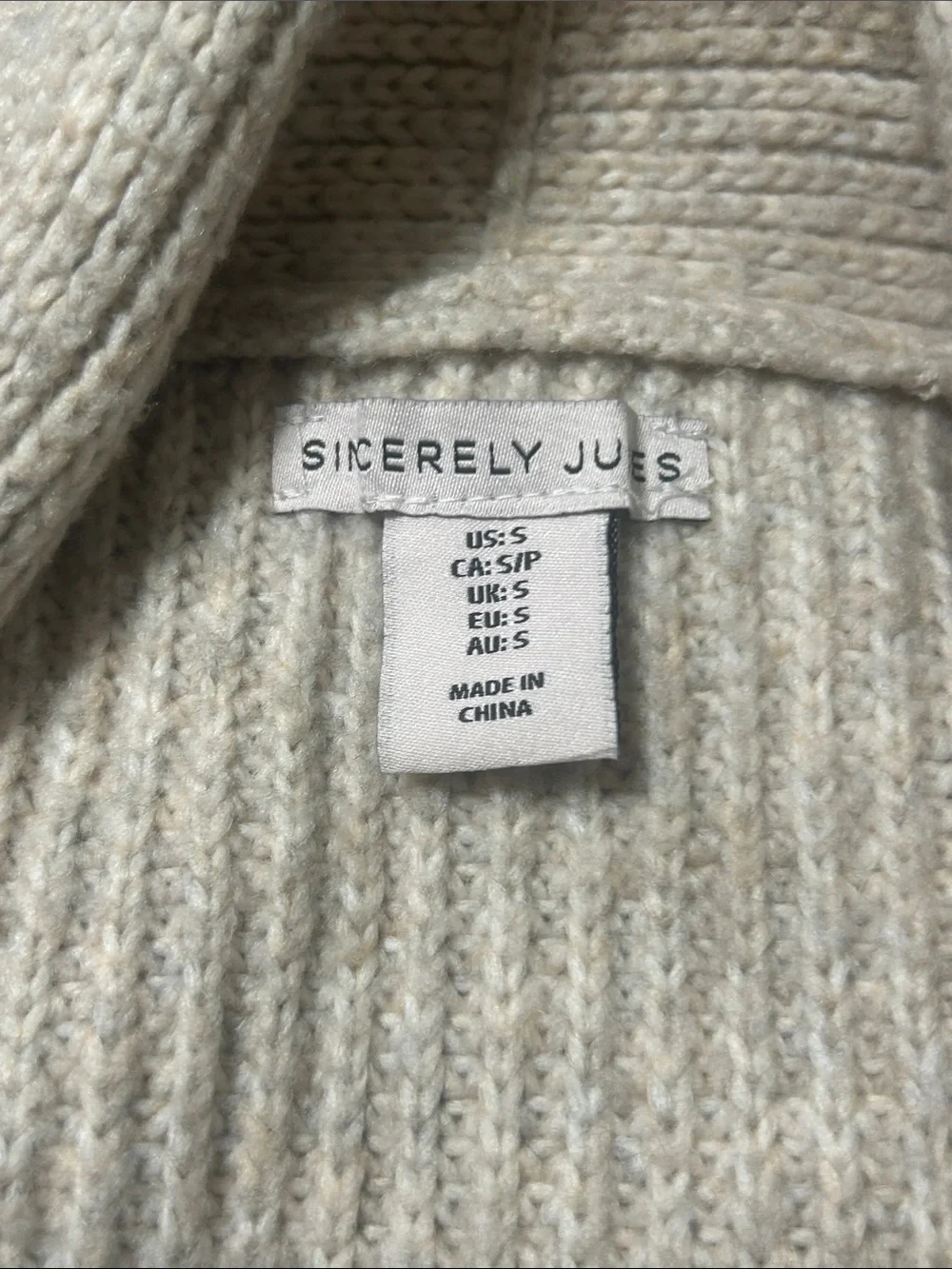 Soft Sincerely Jules Open Front Long Cardigan Oatmeal Cream Gray S Small Pockets